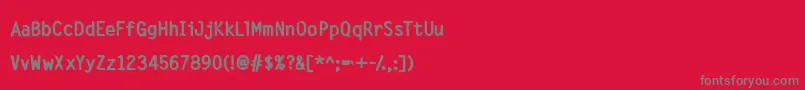 フォントSilveryTarjey – 赤い背景に灰色の文字