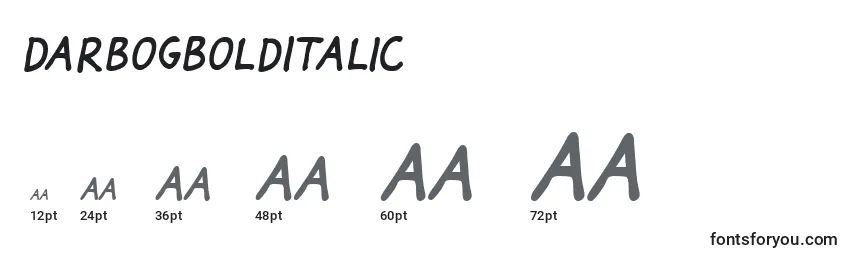 DarbogBoldItalic Font Sizes