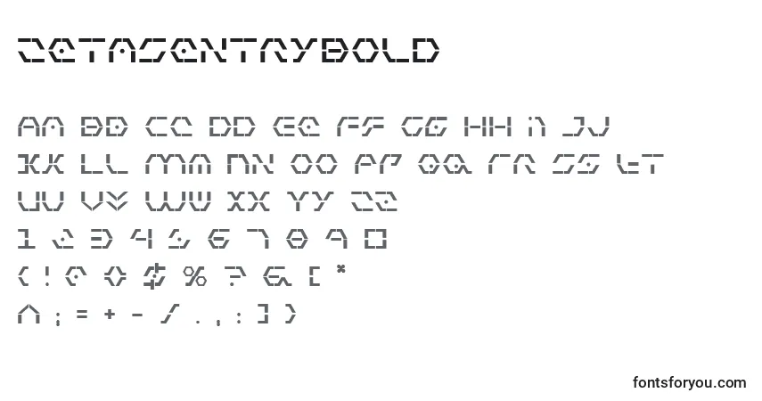 Шрифт ZetaSentryBold – алфавит, цифры, специальные символы