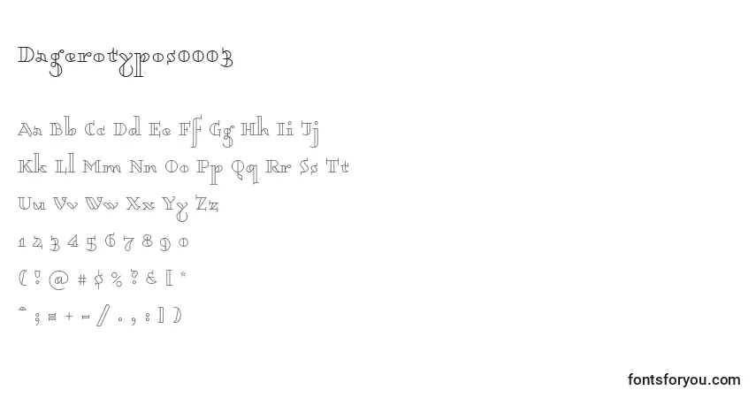 Шрифт Dagerotypos0003 – алфавит, цифры, специальные символы