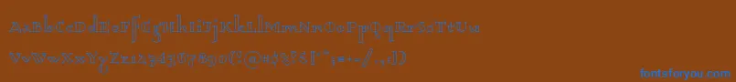 Шрифт Dagerotypos0003 – синие шрифты на коричневом фоне