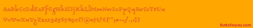 Dagerotypos0003 Font – Red Fonts on Orange Background