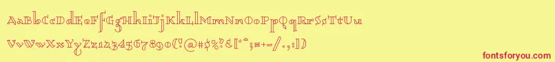 Dagerotypos0003 Font – Red Fonts on Yellow Background