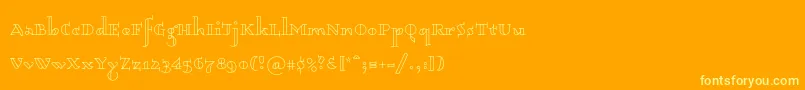 Dagerotypos0003 Font – Yellow Fonts on Orange Background