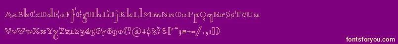 Шрифт Dagerotypos0003 – жёлтые шрифты на фиолетовом фоне