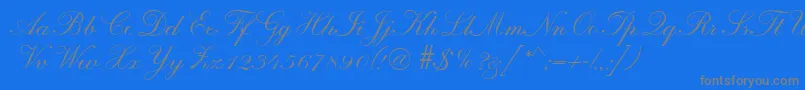 Police R690ScriptRegular – polices grises sur fond bleu