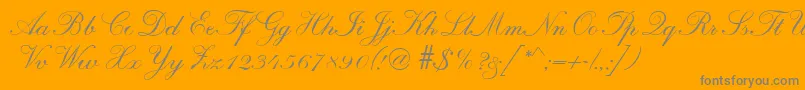 Czcionka R690ScriptRegular – szare czcionki na pomarańczowym tle