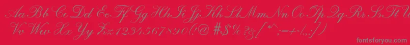 fuente R690ScriptRegular – Fuentes Grises Sobre Fondo Rojo