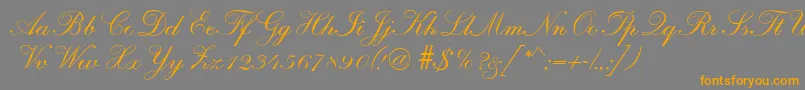 R690ScriptRegular Font – Orange Fonts on Gray Background