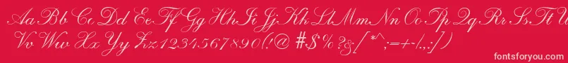 fuente R690ScriptRegular – Fuentes Rosadas Sobre Fondo Rojo