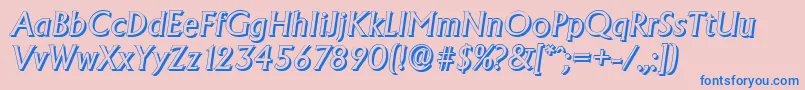 AdelonshadowItalic Font – Blue Fonts on Pink Background