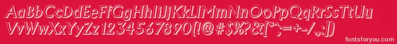 AdelonshadowItalic Font – Pink Fonts on Red Background