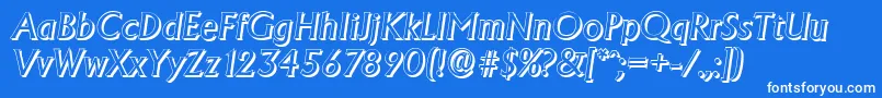 AdelonshadowItalic Font – White Fonts on Blue Background