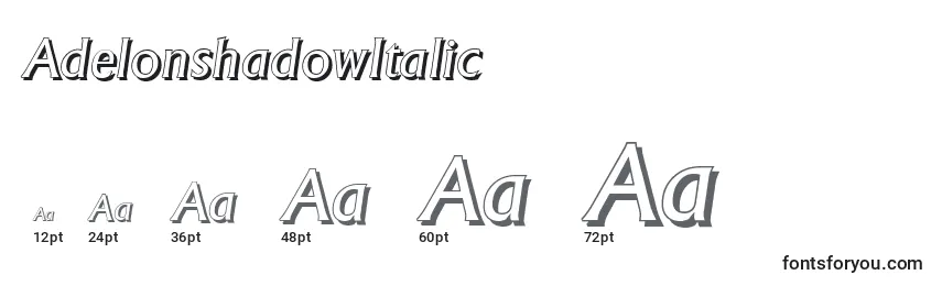 Размеры шрифта AdelonshadowItalic