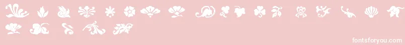 FleursFont-Schriftart – Weiße Schriften auf rosa Hintergrund