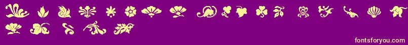 FleursFont Font – Yellow Fonts on Purple Background