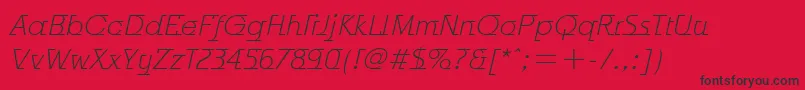 OdysseeItcTtLightitalic Font – Black Fonts on Red Background