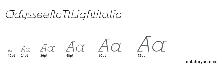 OdysseeItcTtLightitalic Font Sizes