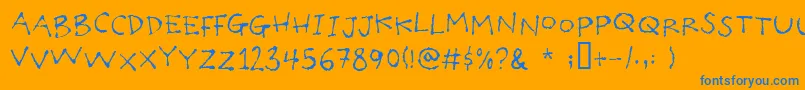Poilettaper Font – Blue Fonts on Orange Background