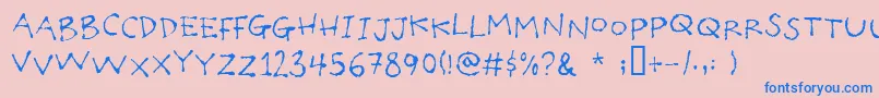 Poilettaper Font – Blue Fonts on Pink Background