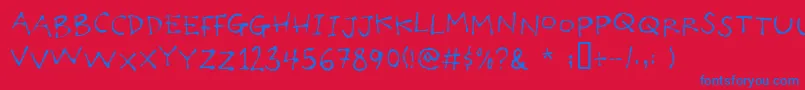 Poilettaper Font – Blue Fonts on Red Background