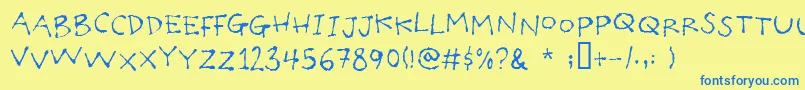 Poilettaper Font – Blue Fonts on Yellow Background