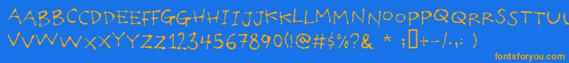 Poilettaper Font – Orange Fonts on Blue Background
