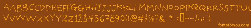 Poilettaper Font – Orange Fonts on Brown Background