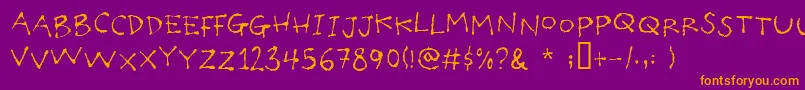 Poilettaper Font – Orange Fonts on Purple Background