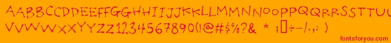フォントPoilettaper – オレンジの背景に赤い文字