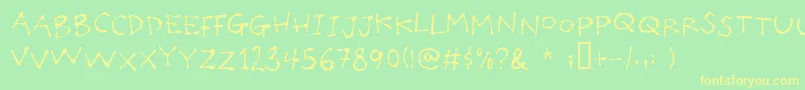 Czcionka Poilettaper – żółte czcionki na zielonym tle