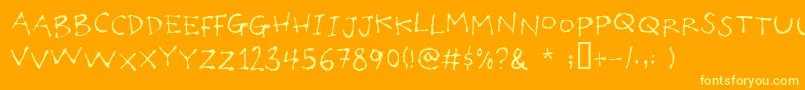 Poilettaper Font – Yellow Fonts on Orange Background
