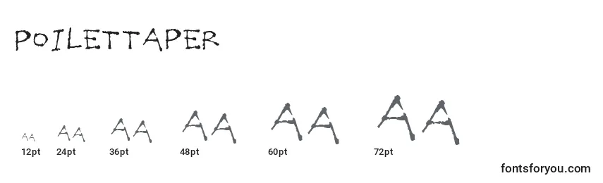 Размеры шрифта Poilettaper