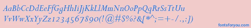 PerpetuaItalicOsf Font – Blue Fonts on Pink Background