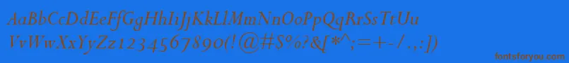 PerpetuaItalicOsf Font – Brown Fonts on Blue Background