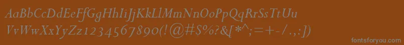 PerpetuaItalicOsf Font – Gray Fonts on Brown Background
