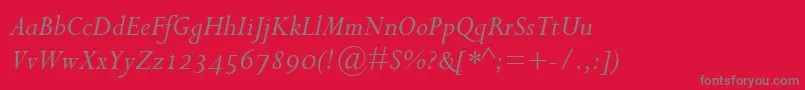 PerpetuaItalicOsf Font – Gray Fonts on Red Background