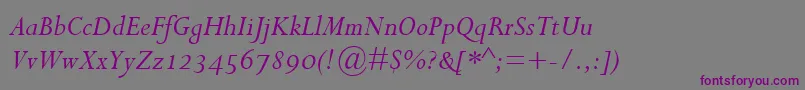 PerpetuaItalicOsf Font – Purple Fonts on Gray Background