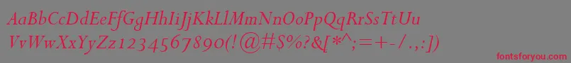 PerpetuaItalicOsf Font – Red Fonts on Gray Background
