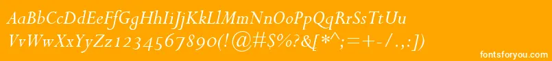 PerpetuaItalicOsf Font – White Fonts on Orange Background