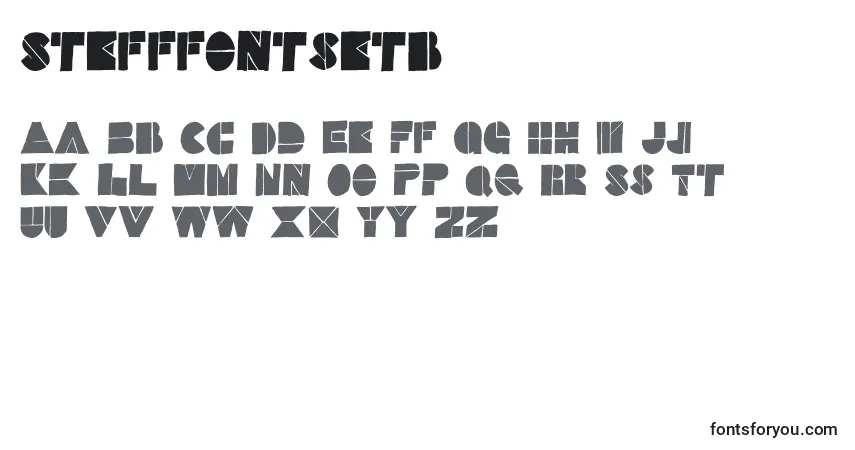 A fonte Stefffontsetb – alfabeto, números, caracteres especiais