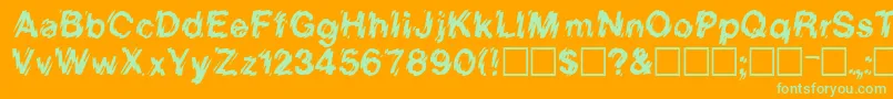 LowweRegular Font – Green Fonts on Orange Background