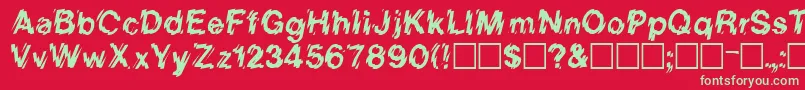 LowweRegular Font – Green Fonts on Red Background