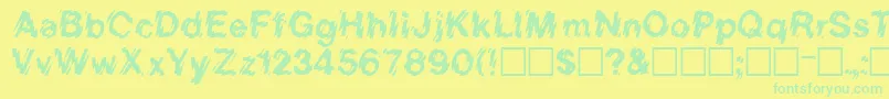 LowweRegular Font – Green Fonts on Yellow Background