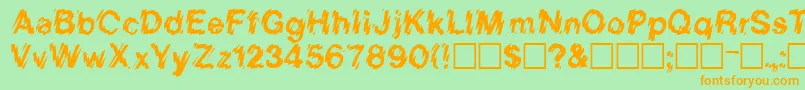 LowweRegular Font – Orange Fonts on Green Background
