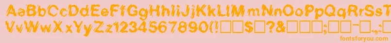 LowweRegular-Schriftart – Orangefarbene Schriften auf rosa Hintergrund