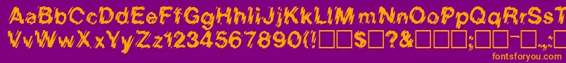 LowweRegular Font – Orange Fonts on Purple Background