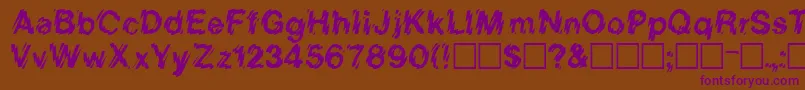 LowweRegular Font – Purple Fonts on Brown Background