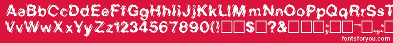 フォントLowweRegular – 赤い背景に白い文字