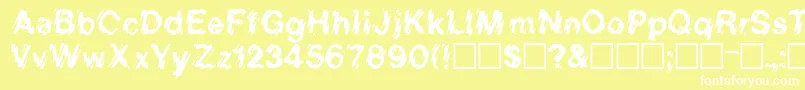 LowweRegular Font – White Fonts on Yellow Background